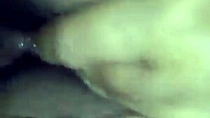 Ebony brunette's pussy gets filled with cum