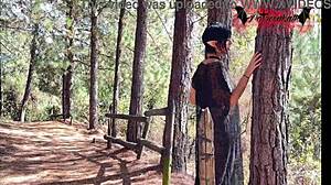 Gothic Elf Toying Her Pussy In Forest