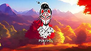 Mother in law with big tits fucks monster cock in anime game.