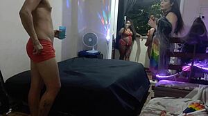 I got naked at the party, drooling over women sucking