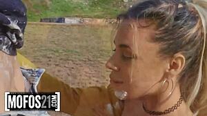 jordi enp meets a very excited spanish girl for an outdoor encounter in the street