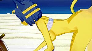 Ankha From Animal Crossing Gets Fucked Hard On The Beach In Hentai Animation