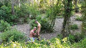 I blowjob Vadim Romanov's monster cock in the gay cruising forest