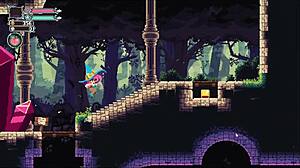 Curvy teen femdom creampies in Flip Witch forest game