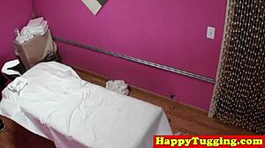 Busty Asian Masseuse Tugs in Sneakers