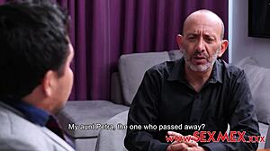 Slutty Girlfriend with Perky Tits Giving Blowjob to Horny Petite Latina