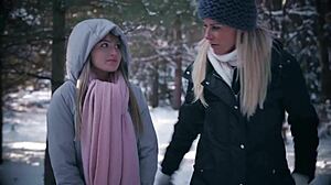 Blonde Teen Lesbian Engages In Snowballing And Cum In Mouth Action