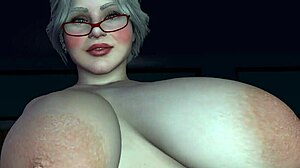 plump cougar rides dildo close up on bed