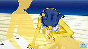 Ankha From Animal Crossing Gets Fucked Hard On The Beach In Hentai Animation