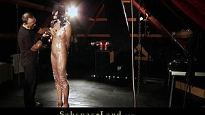 Can't stop spanking my big tits slave till she cums