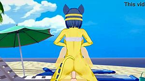 Ankha From Animal Crossing Gets Fucked Hard On The Beach In Hentai Animation