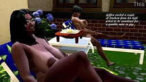 Fat milf gets fucked in sims 4 group