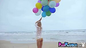 perfect ass blonde milf francy torino strips naked outdoor then poses