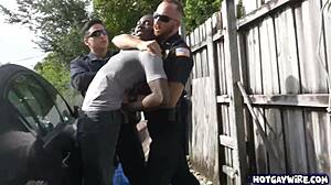 two police officers take advantage of this black guy at work