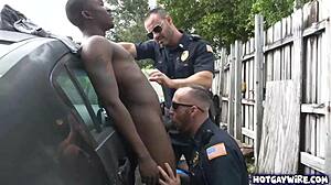 two police officers take advantage of this black guy at work