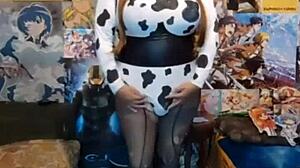 this hot cowgirl anal riding in costumes is shaved and gay