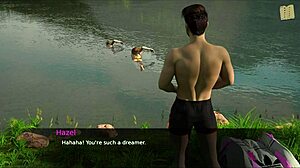 Hot Brunette Flirts in Erotic Game