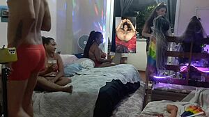 I got naked at the party, drooling over women sucking