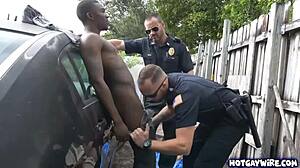 two police officers take advantage of this black guy at work