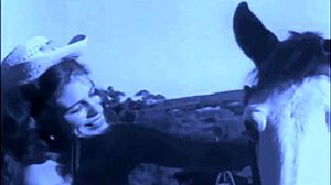 Vintage Taboo: Woman Bent Over for Doggystyle Fucking, Hairy Pussy and Ass Exposed Outdoors