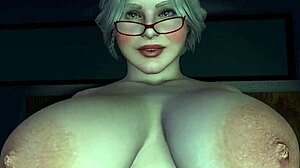 plump cougar rides dildo close up on bed