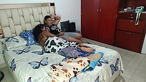 University friends share intimate moments at home