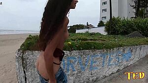 Ebony Teen Manoella Fernandes Fucks On Beach With Jhonny Gab And João O Safado