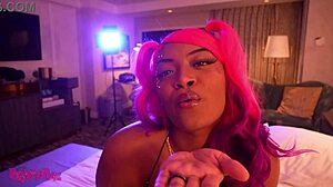 Chocolate African man gives great big cock after party