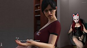 Mother in law with big tits fucks monster cock in anime game.