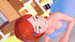 Gwen rests after shower but ends up steamy