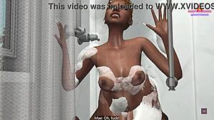 mae fucks step-brother moriah in shower early morning with parents home