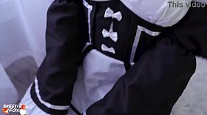 Kawaii maid deepthroats boss cock for cum in mouth