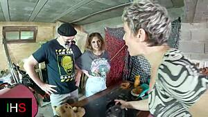 Intense Threesome Sex: Blonde Girl and Milf in Muff Diving and Fucking!