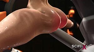 Busty Blonde Feels Extreme Fucking by Android in Lab