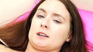 Can This Super Hot Teen 18+ Masturbate on Sofa?