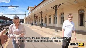 In this hunt4k scene, a guy agrees to let his wife get nailed by a stranger. He watches the doggystyle action with her small tits bouncing.