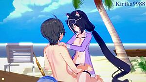 pecorine and karyl get intense creampie from yuuki in princess connect hentai