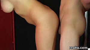 Charming czech teen undresses in mall, gets pounded in pov