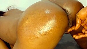 Badass oiled bitch gets fucked hard by step daughter in horny homemade scene!