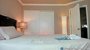 Milf Jess Ryan demonstrates her collection of sex toys in a narrative display