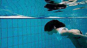 Horny Teen 18+ Gets Naked Fast, Showing Sexy Ass And Pussy Underwater