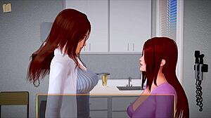 My New Family 402 Cartoon Game with Brunette and Redhead Characters
