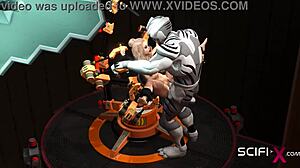 Busty Blonde Feels Extreme Fucking by Android in Lab