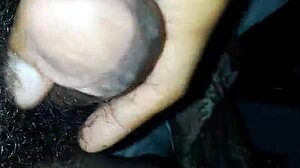 Ebony bitch sucks hard monster cock