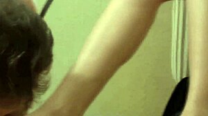 slave smells mistress's socks and feet in humiliation.