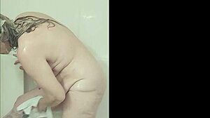 Intense shower time with MILF Vee's saggy big tits