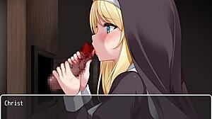 Group blowjob and masturbation with sister Christina in hentai