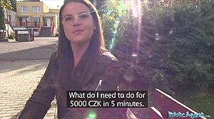 Watch this sexy student get creampied outdoors for cash?