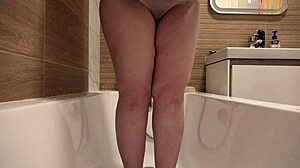 Curvy milf shows off wet panties then pisses 😏 amateur fetish fun