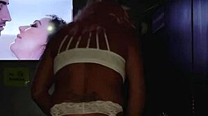 theater bunny teasing in stockings and lingerie outdoors